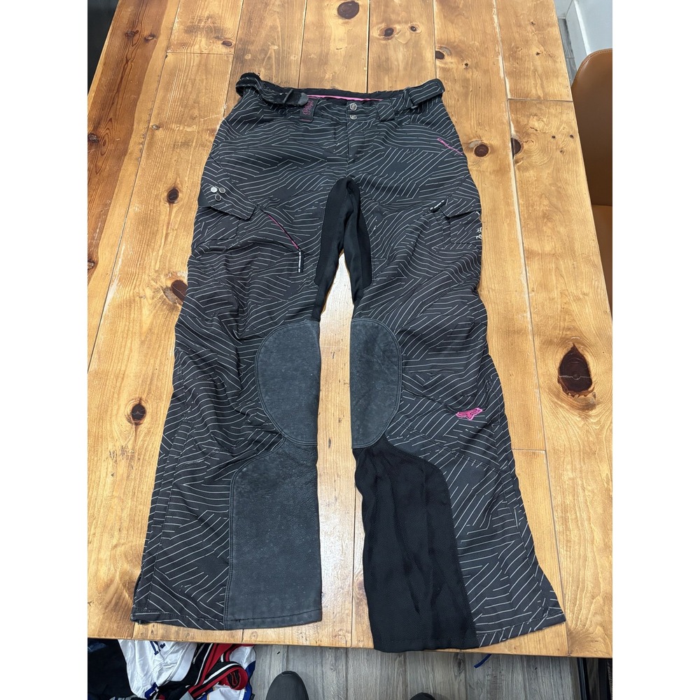 Fox Racing Girls MX Motocross Pants Black Striped Pink Accents Size 9/10